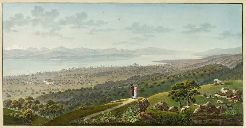 Allmän vy över Genèvesjön av Jakob Samuel Weibel