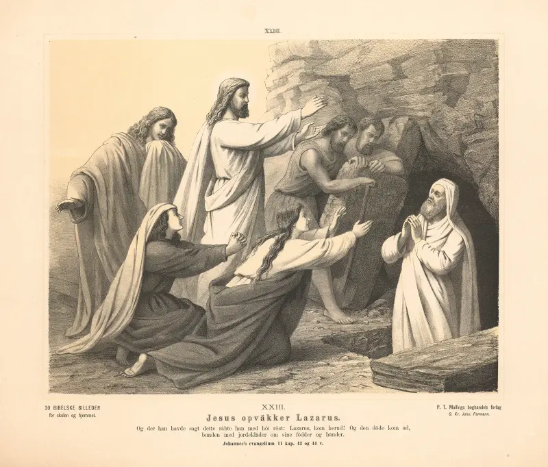 Ježíš křísí Lazara, 1870, Sandberg
