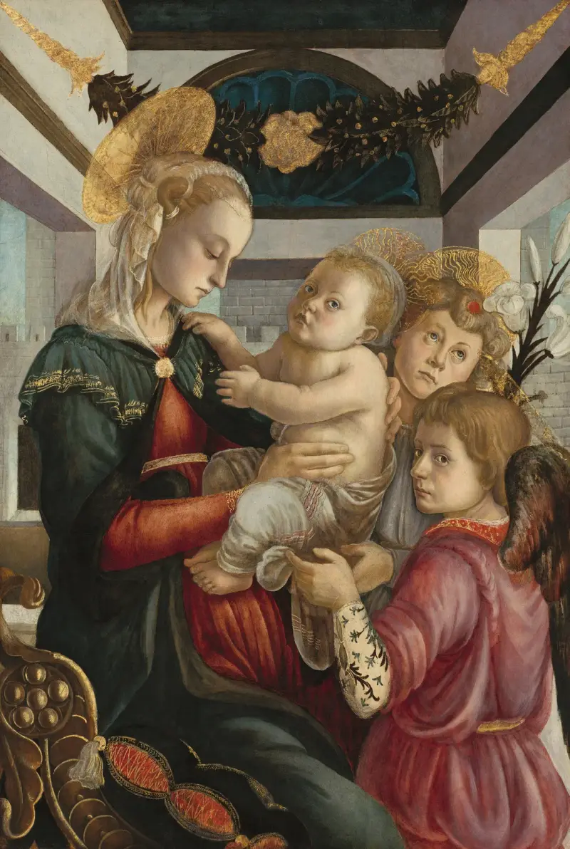 Madonna and Child with Angels av Sandro Botticelli