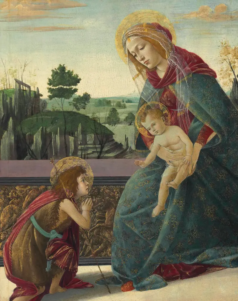 Madonna and Child with Young Saint John the Baptist av Sandro Botticelli