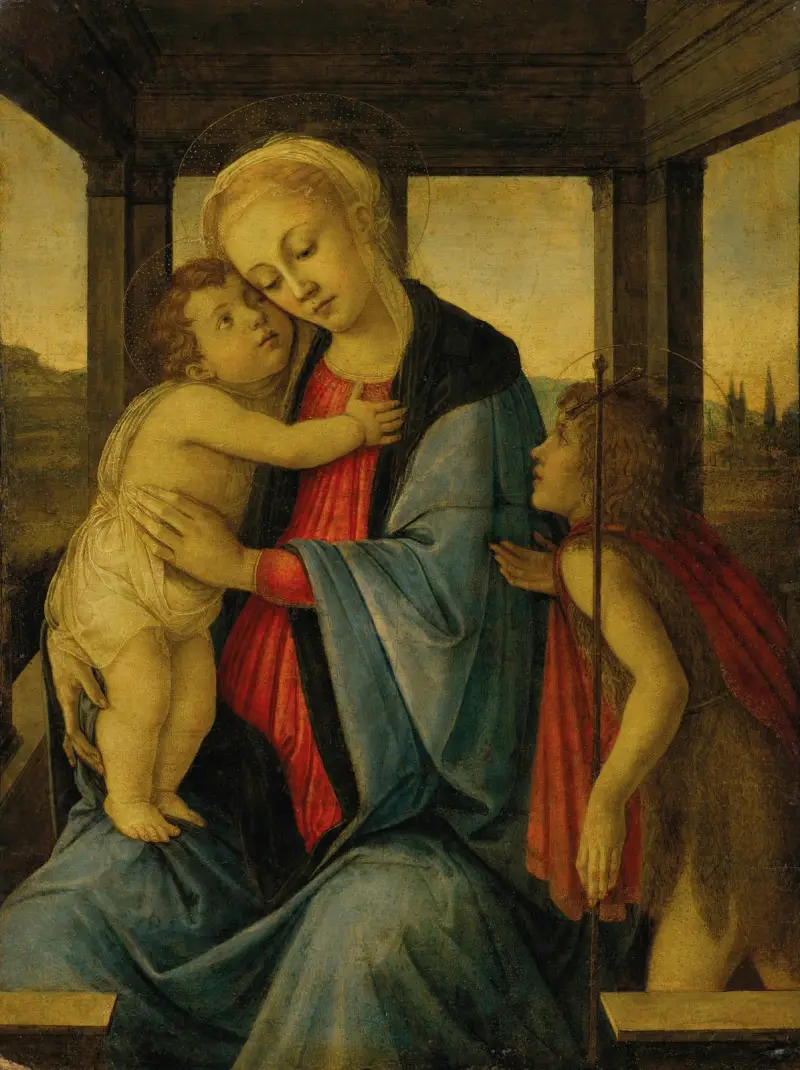 The Madonna and Child with the infant Saint John the Baptist av Sandro Botticelli