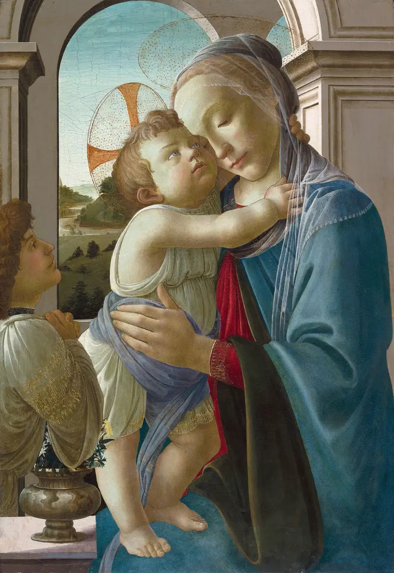 Virgin and Child with an Angel av Sandro Botticelli