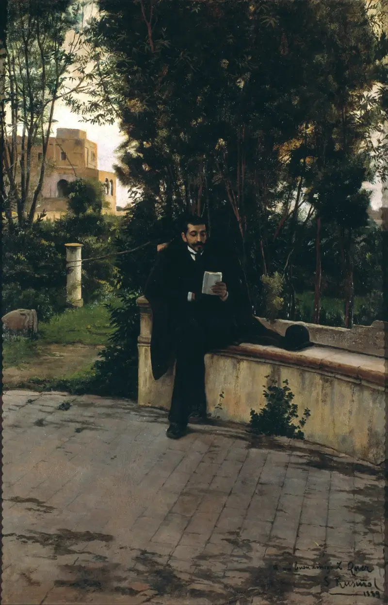 Senyor Quer In The Garden av Santiago Rusiñol