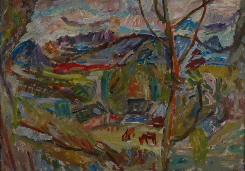 Berglandschaft mit Kühen von Sasza Blonder