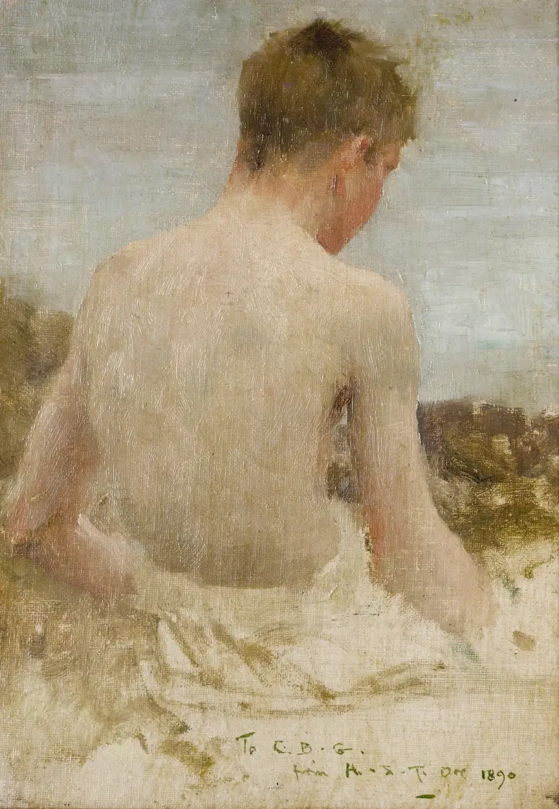 Baksidan av en badande pojke av Henry Scott Tuke