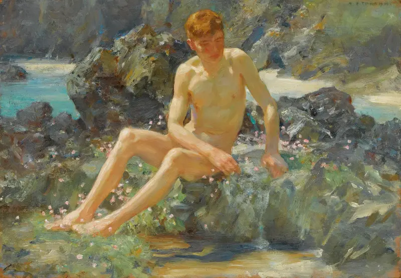 Nahá na skalách, Henry Scott Tuke