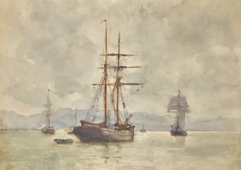 Segelschiffe vor Anker von Henry Scott Tuke