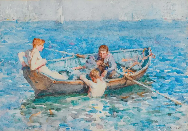 Studie för Augustiblått av Henry Scott Tuke