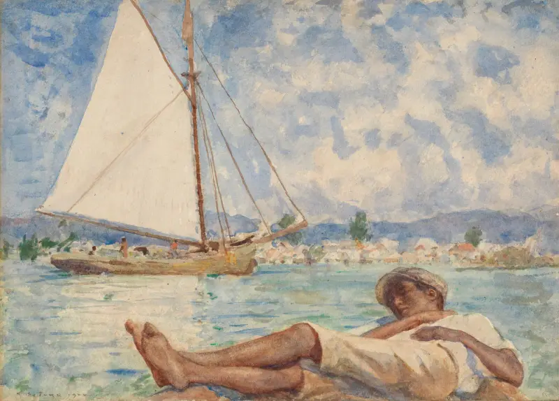 Soliga timmar i Jamaica av Henry Scott Tuke