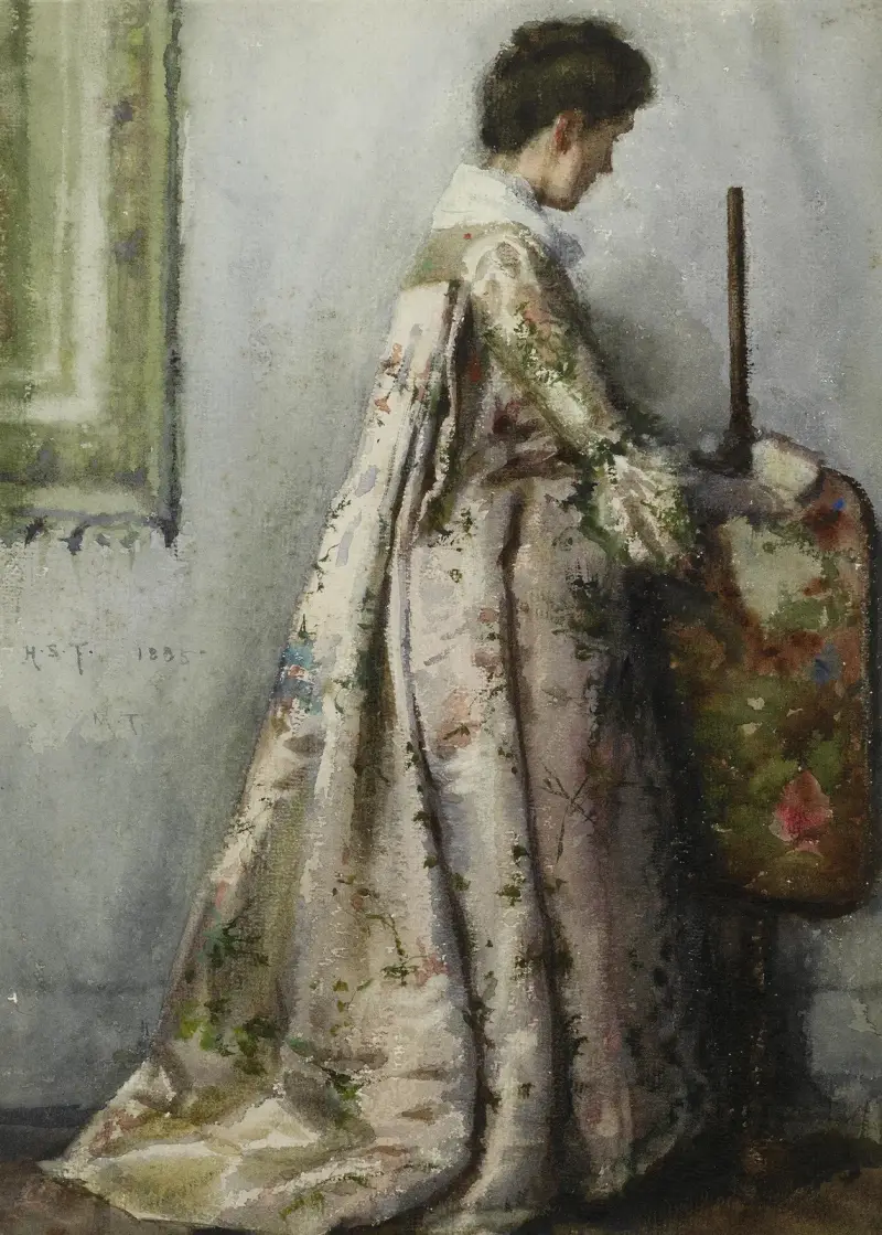 Sidenklänningen, porträtt av Maria Tuke Sainsbury av Henry Scott Tuke