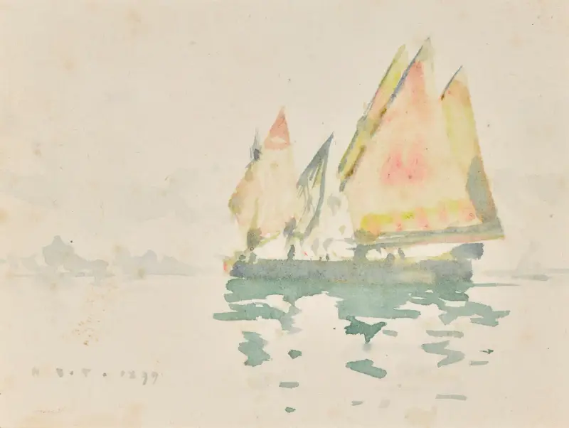 Venezianische Lastkähne von Henry Scott Tuke