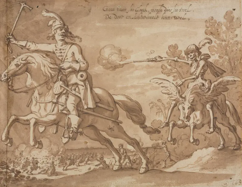 Death on Horseback Chasing a Flying Knight av Sebastian Vrancx