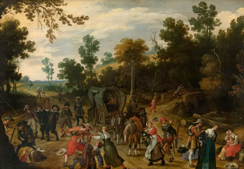 Landscape with Travellers Attacked by Robbers – nr 1 av Sebastian Vrancx