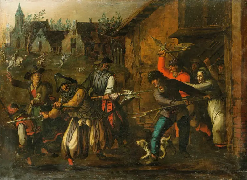 Plünderungsszene von Sebastian Vrancx