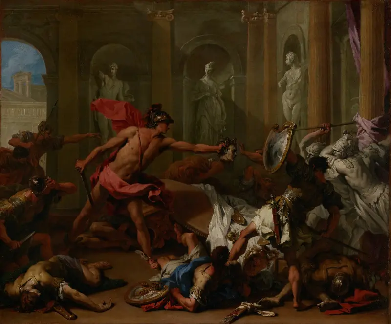 Perseus Confronting Phineus With The Head of Medusa av Sebastiano Ricci