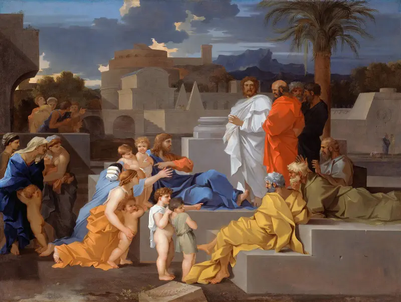 Christus nimmt die Kinder auf von Sébastien Bourdon