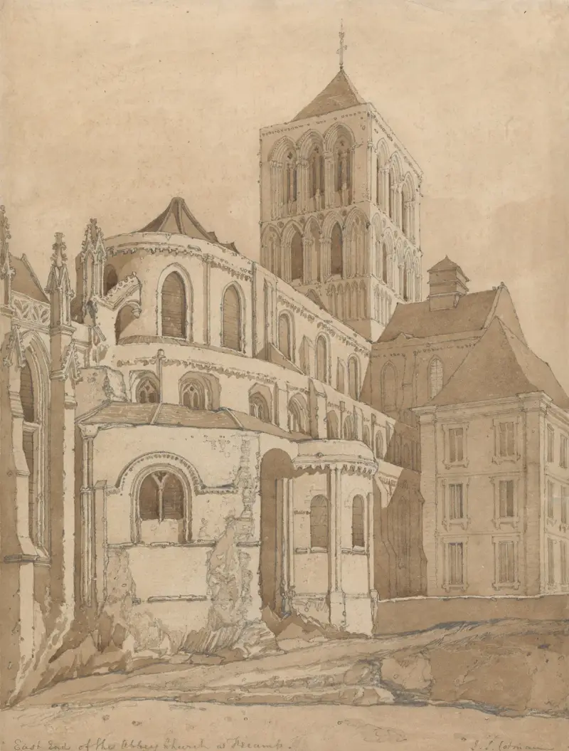 Klosterkyrkan i Fécamp, Normandie av John Sell Cotman