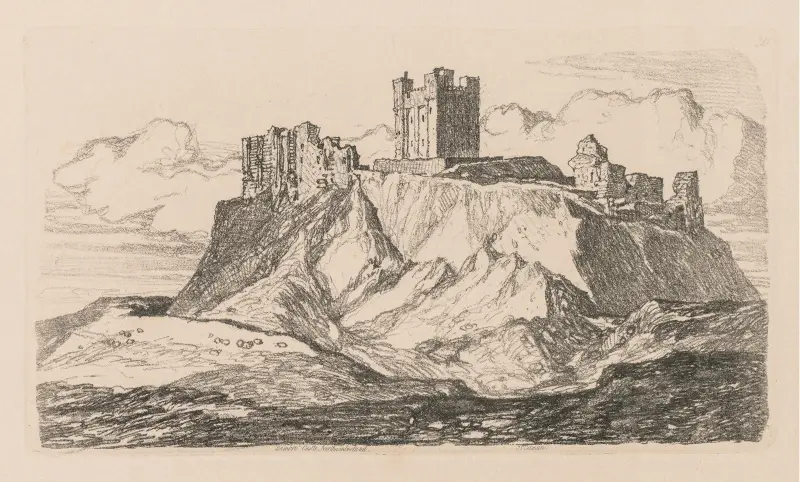 Bambro’ Castle, Northumberland av John Sell Cotman