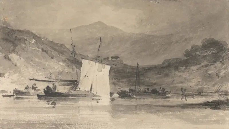 Cader Idris från Mawddach-estuariet ovanför Barmouth av John Sell Cotman