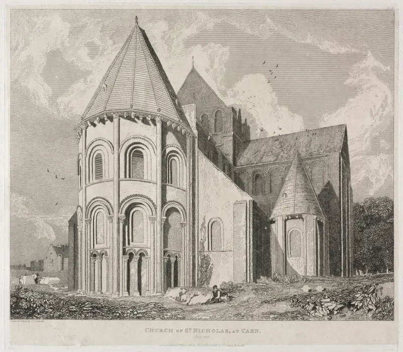 Kyrkan St. Nicholas i Caen av John Sell Cotman