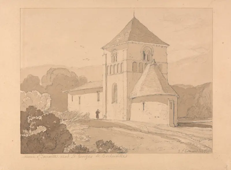 Kirche von Yainville, bei Saint-Georges-de-Bocherville, Normandie von John Sell Cotman