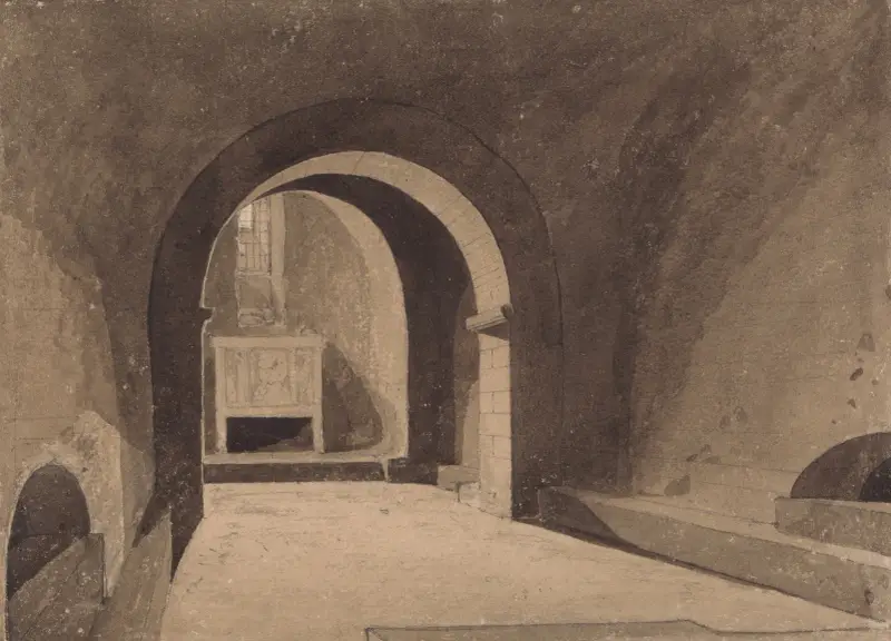 Kryptan i Saint-Gervais, Rouen, Normandie av John Sell Cotman