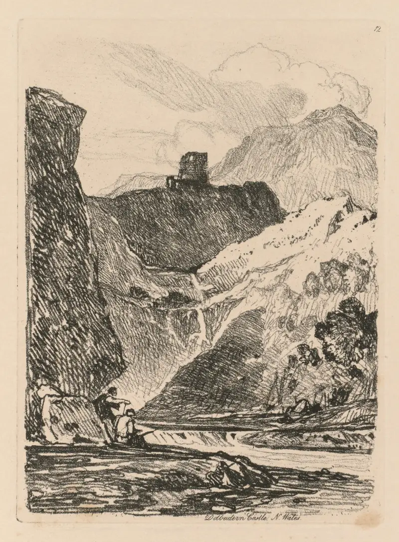 Dolbadern Castle, Llanberris Lake, North Wales av John Sell Cotman