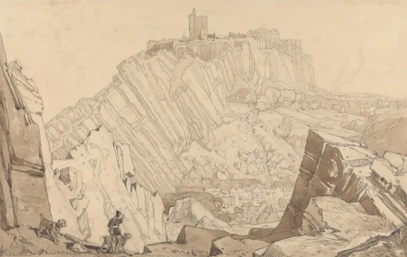 Domfront, utsikt mot sydost av John Sell Cotman