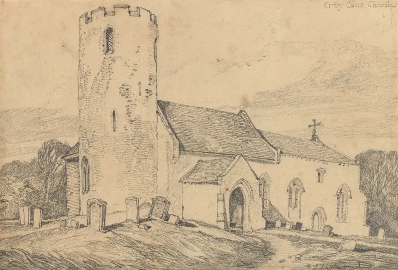 Kyrkan i Kirby Cane, Suffolk av John Sell Cotman
