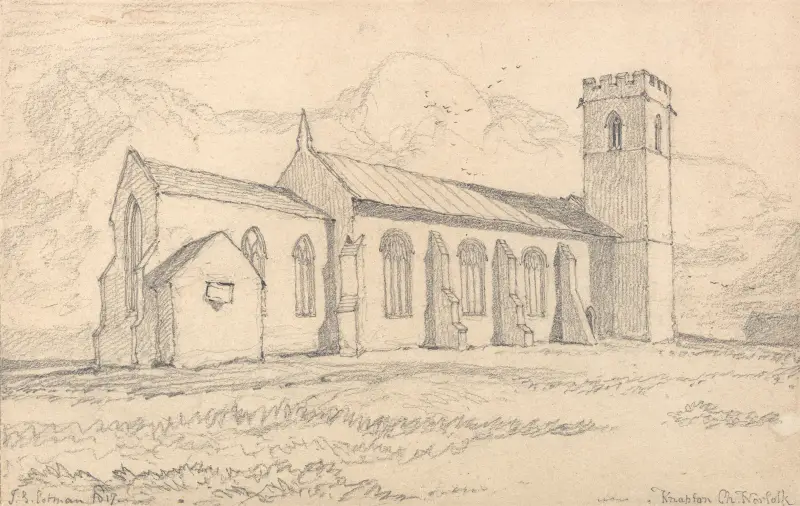 Kirche von Knapton, Norfolk, von Nordosten von John Sell Cotman
