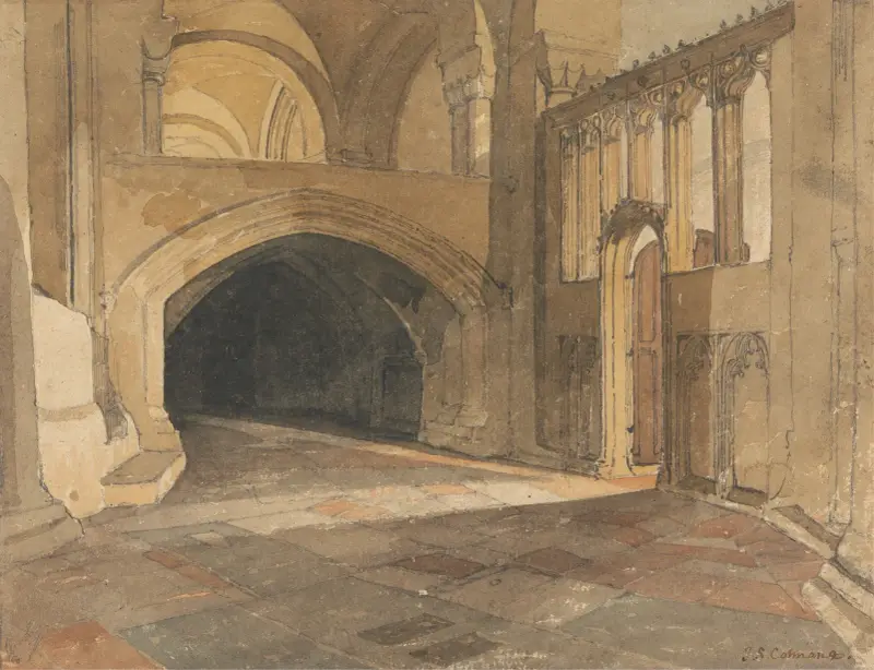 Norwich Cathedral; Entré till Jesus Chapel av John Sell Cotman