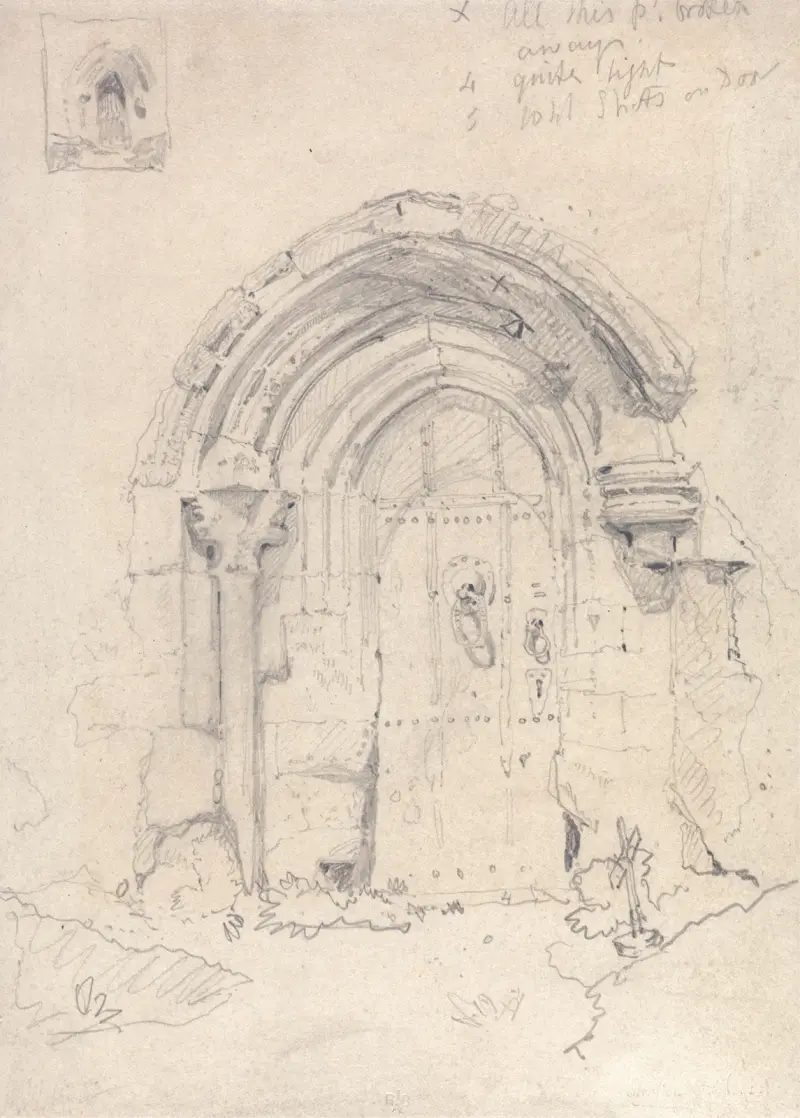 Porch of the Church of Stratton Saint Mary’s, Norfolk av John Sell Cotman