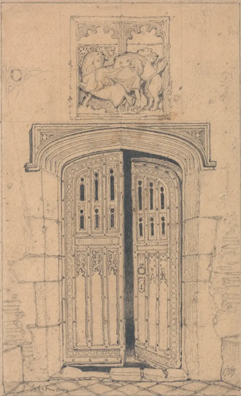 South Door, Arminghall Hall, Norfolk av John Sell Cotman
