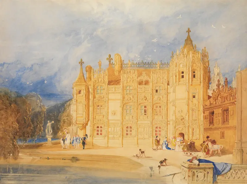 The Abbatial House, Abbey of St. Ouen, Rouen av John Sell Cotman