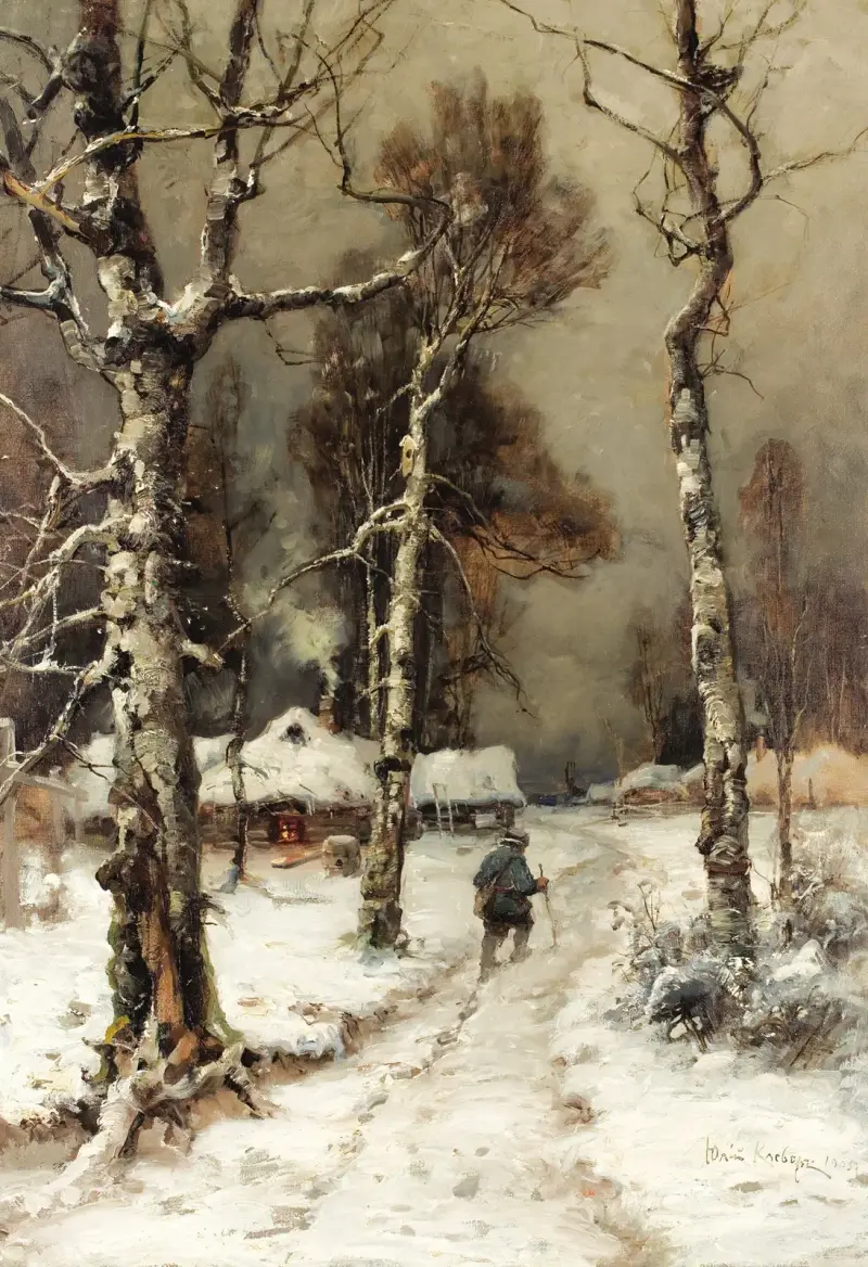 Homeward Bound through a Wintry Forest av Julius Sergius Klever