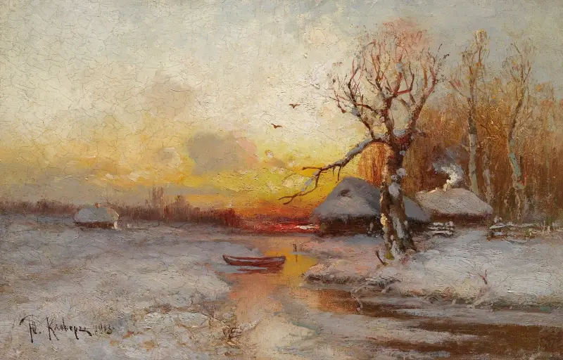Zimní západ slunce, Julius Sergius Klever