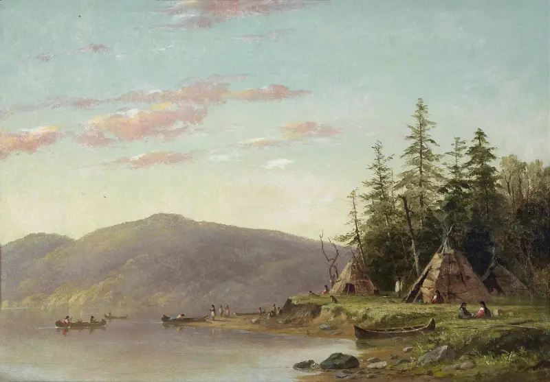 Chippewa-läger vid Upper Mississippi av Seth Eastman