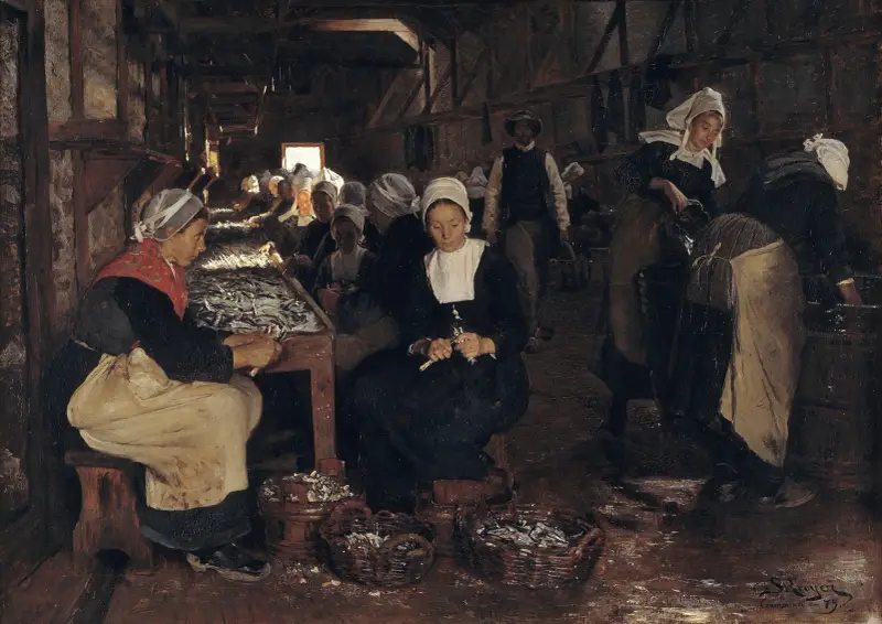 A Sardine Cannery in Concarneau av Peder Severin Krøyer