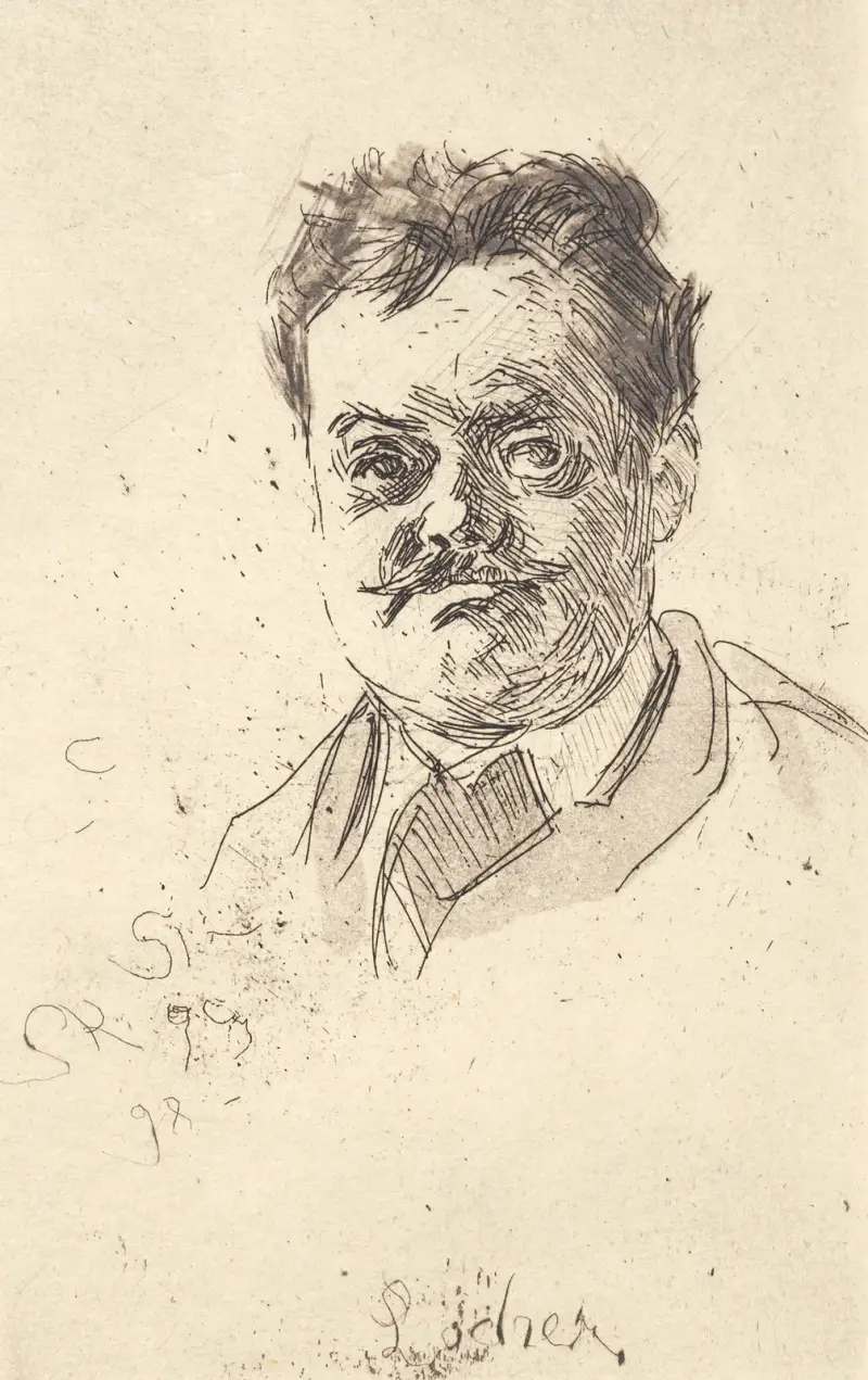 Portræt af Carl Locher, en face av Peder Severin Krøyer