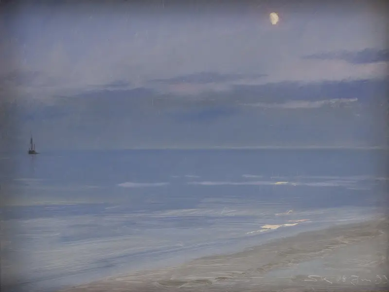 Skagen Beach in Moonlight av Peder Severin Krøyer