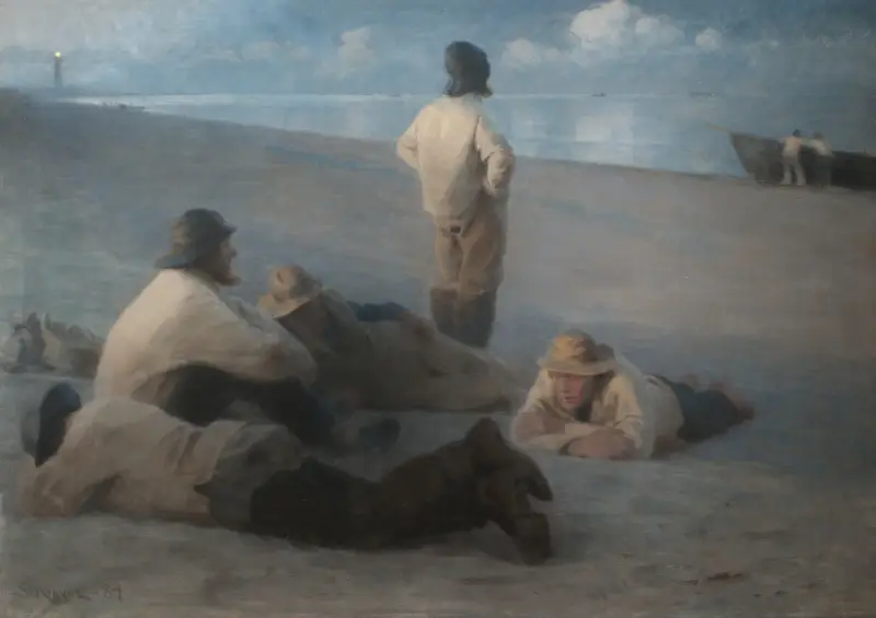 Summer Evening on the Beach at Skagen av Peder Severin Krøyer