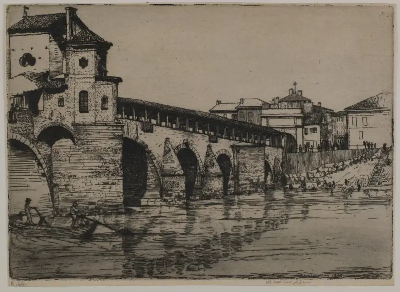Ponte Ticino, Pavia av Donald Shaw MacLaughlan