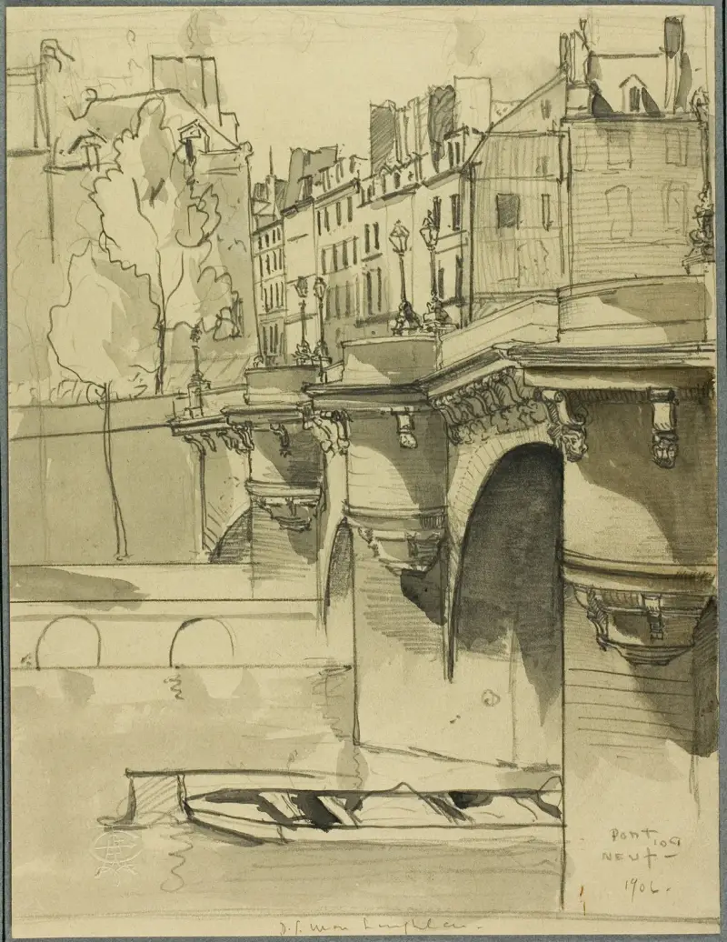 Vy över Pont Neuf av Donald Shaw MacLaughlan