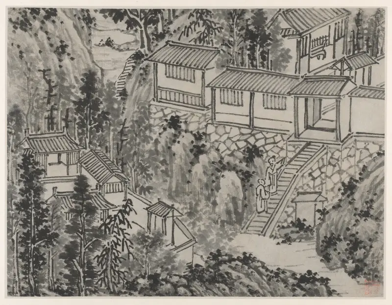 The Pine Retreat, from Twelve Views of Tiger Hill, Suzhou av Shen Zhou
