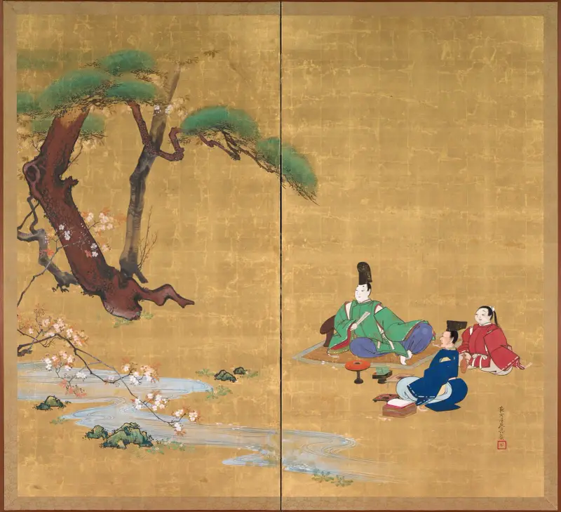 Nagisa Palace from the Tales of Ise av Shibata Zeshin