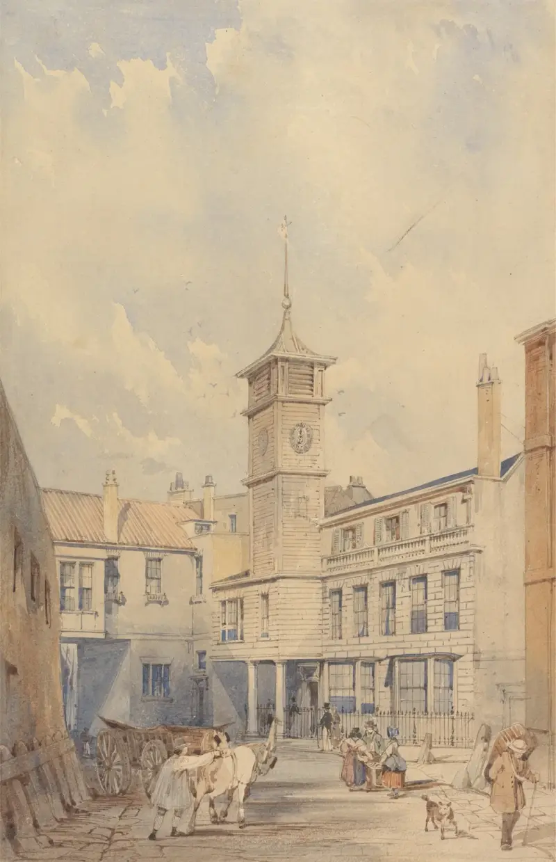 Innergård vid en krog vid Themsen av Thomas Shotter Boys