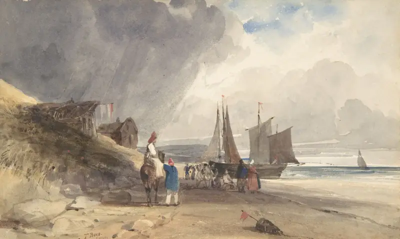 Figurer på en strand, norra Frankrike av Thomas Shotter Boys