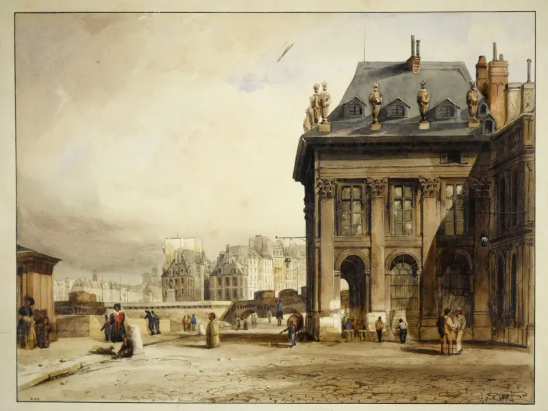 L’Institut; l’aile gauche avec le portique av Thomas Shotter Boys