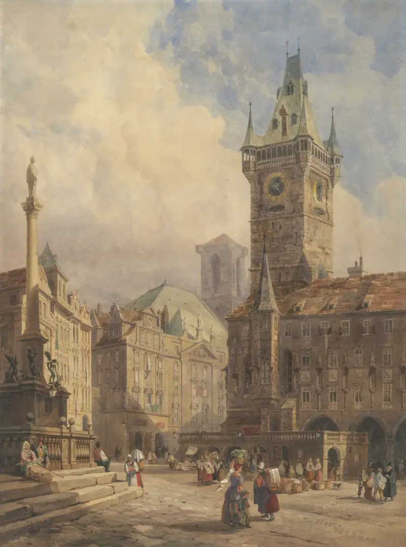 Rådhuset från Gamla stortorget, Prag av Thomas Shotter Boys