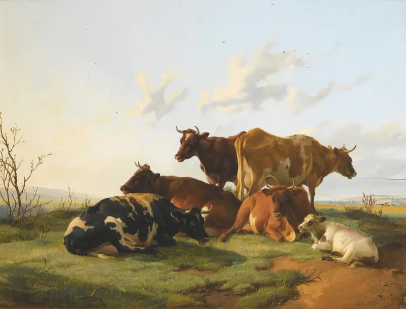 Cattle Grazing In Canterbury Meadows av Thomas Sidney Cooper